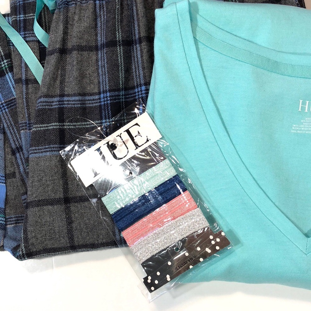 NWT HUE Pajamas-Long Sleeve Top & Flannel Bottoms - Picture 8 of 8